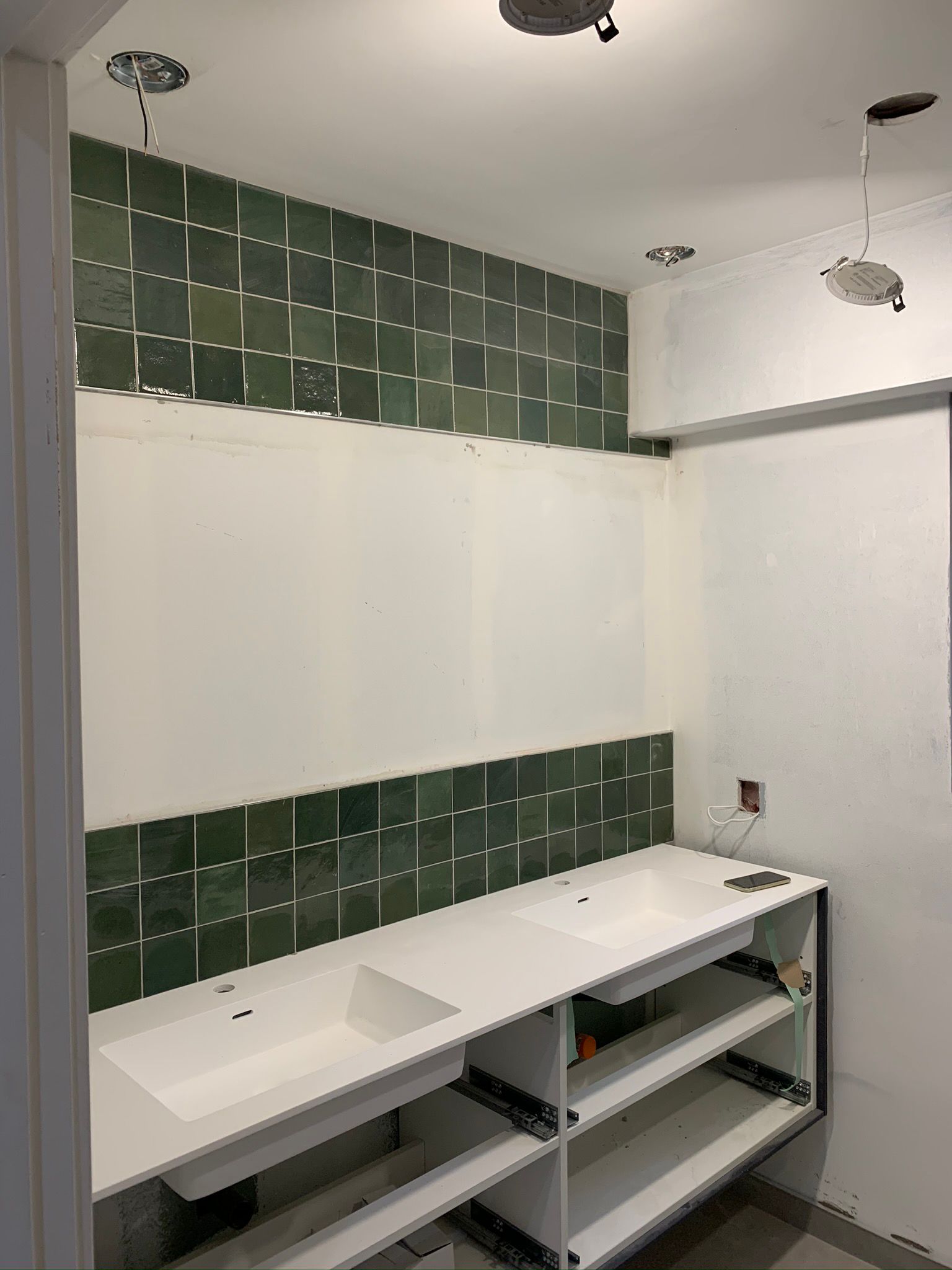 Marble installation progress